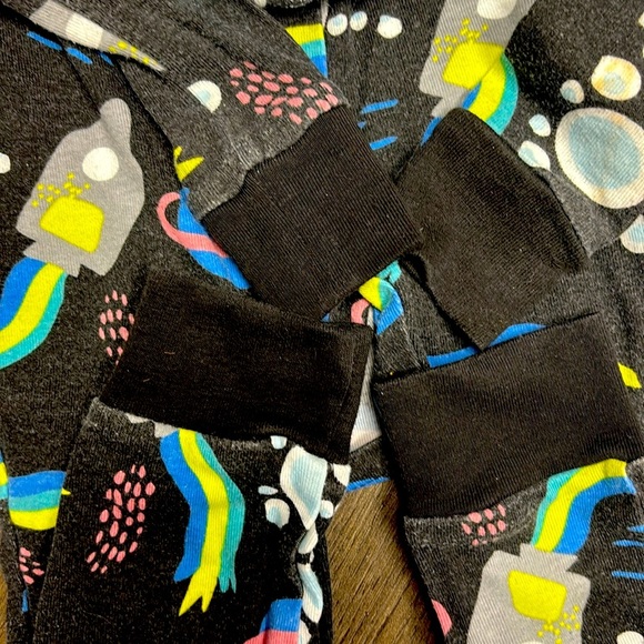 Okie Dokie 3T Space Theme Kids Matching cuffed Pajamas - Black and Blue. GUC. - Picture 7 of 7